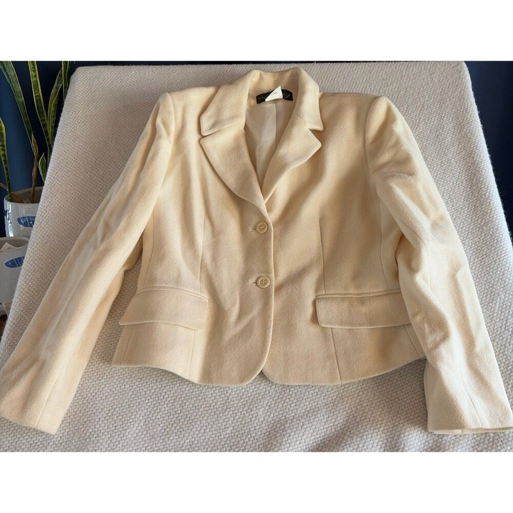 Harvé Bernard Ivory Cream Tailored Blazer Jacket Size 8